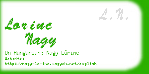 lorinc nagy business card