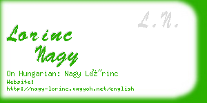 lorinc nagy business card